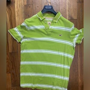 Hollister green white polo shirt - size XL